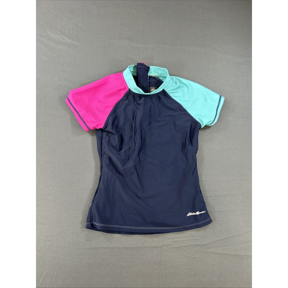 eddie bauer kids blue and pink rashguard size small